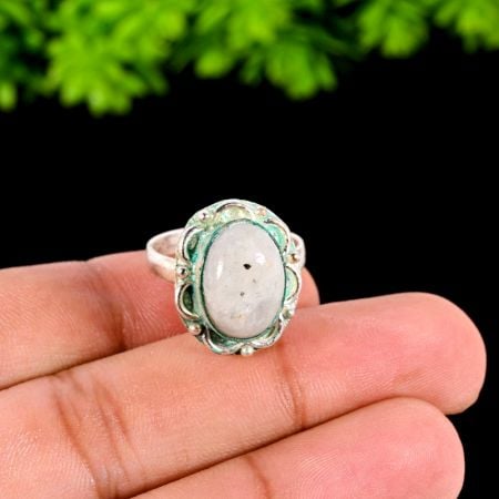 Handmade Brass Oxidized Rainbow Ring for Women